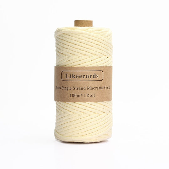 Corde Macramé Peignée 4mm 100m Blanc Cassé Création