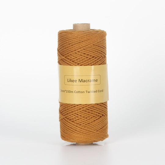 Fil Macramé Torsadé 2mm 150m Marron Naturel