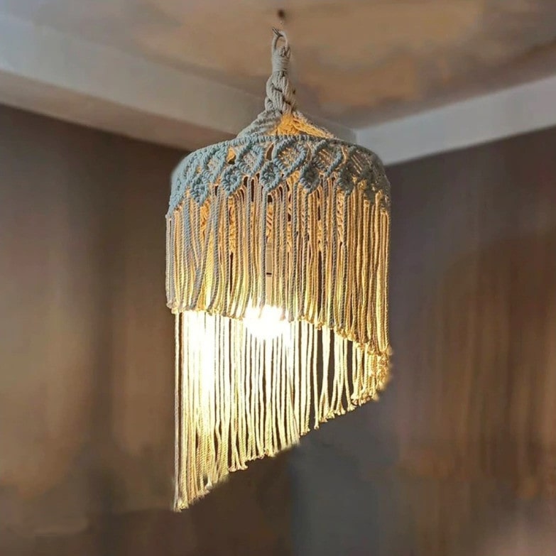 Abat Jour Macramé Style Bohème Spirale