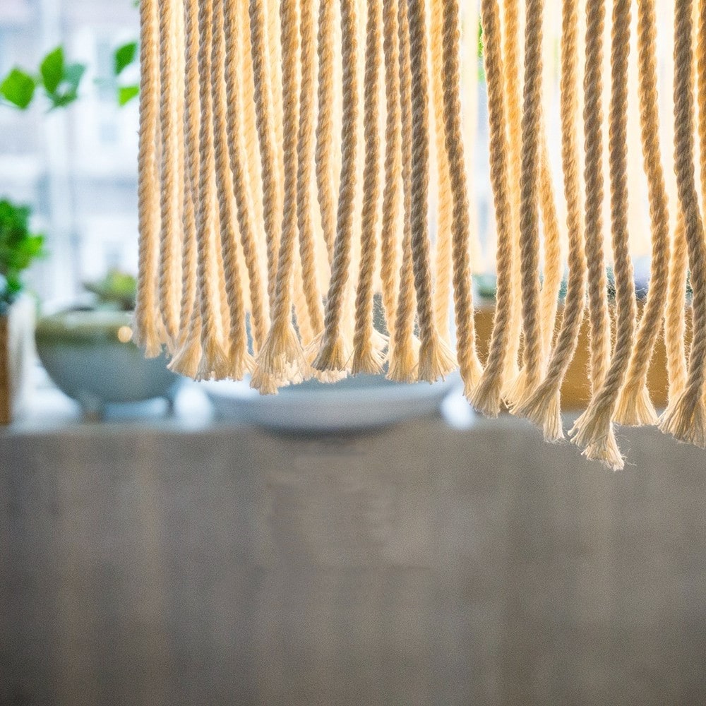 Abat Jour Suspendu Macramé Naturel