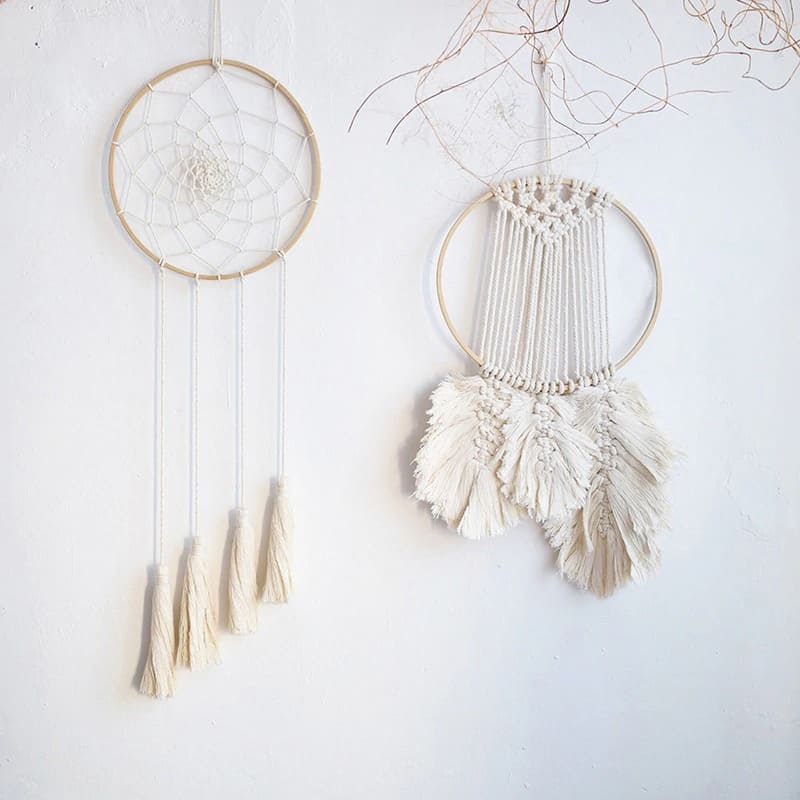 Anneau en Bois DIY Macramé Attrape Rêves