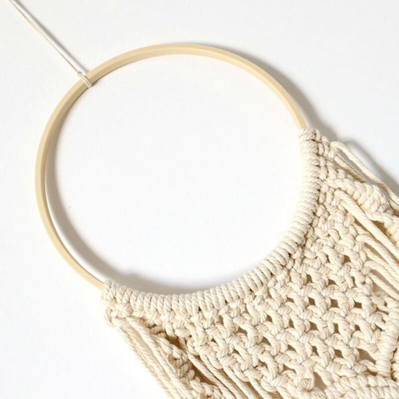 Anneau en Bois DIY Macramé Attrape Rêves