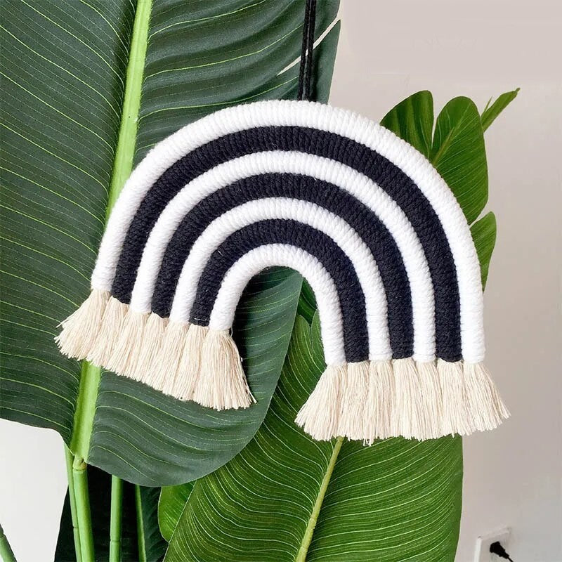 Arc en Ciel Macramé Noir et Blanc Évasion