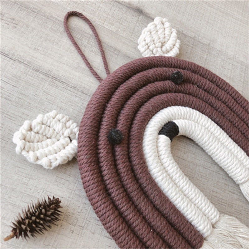 Arc en Ciel Macramé Ours Fait Main