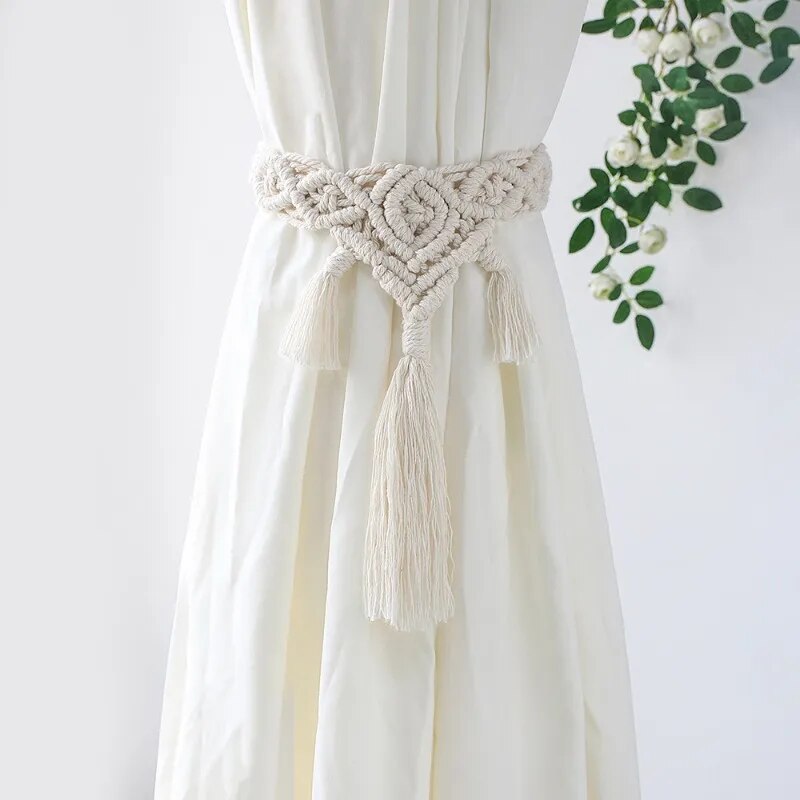 Attache Rideau Macramé en Coton