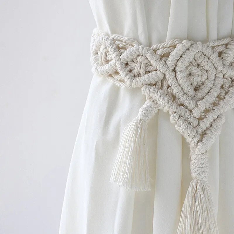 Attache Rideau Macramé en Coton