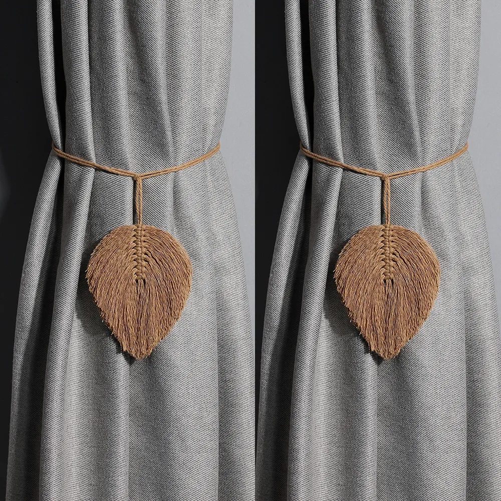 Attache Rideau Plume Macramé Fait Main