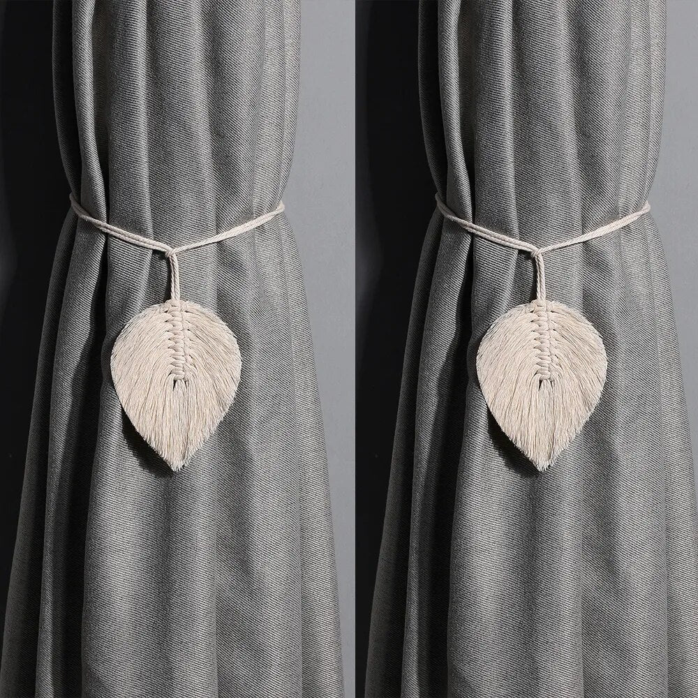 Attache Rideau Plume Macramé Fait Main
