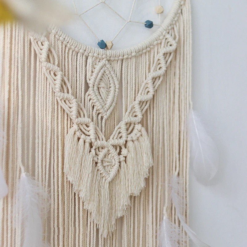 Attrape Rêve Macramé Artisanal en Plumes