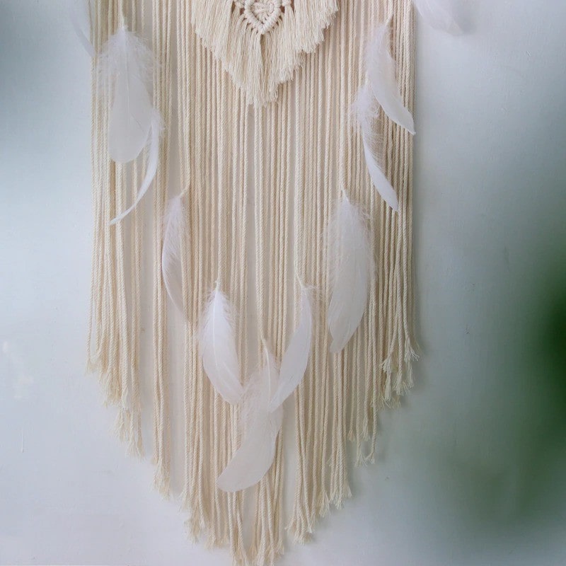 Attrape Rêve Macramé Artisanal en Plumes