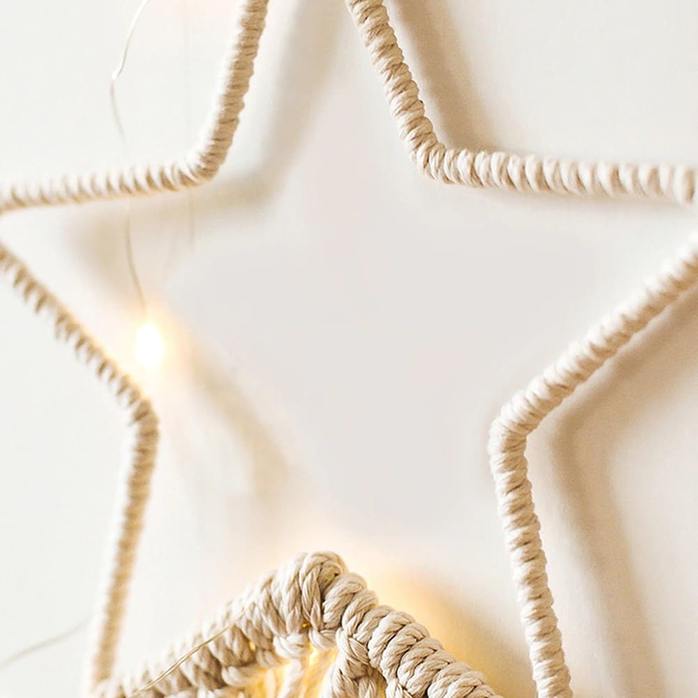 Attrape Rêve Macramé Etoile Naturel