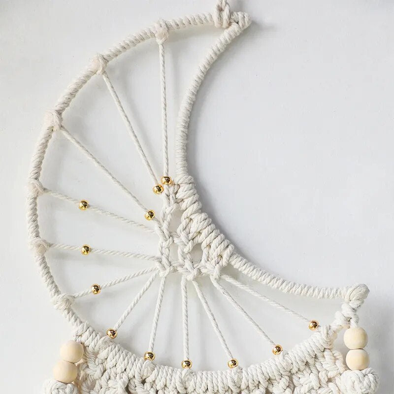 Attrape Rêve Macramé Géant Lune Coton