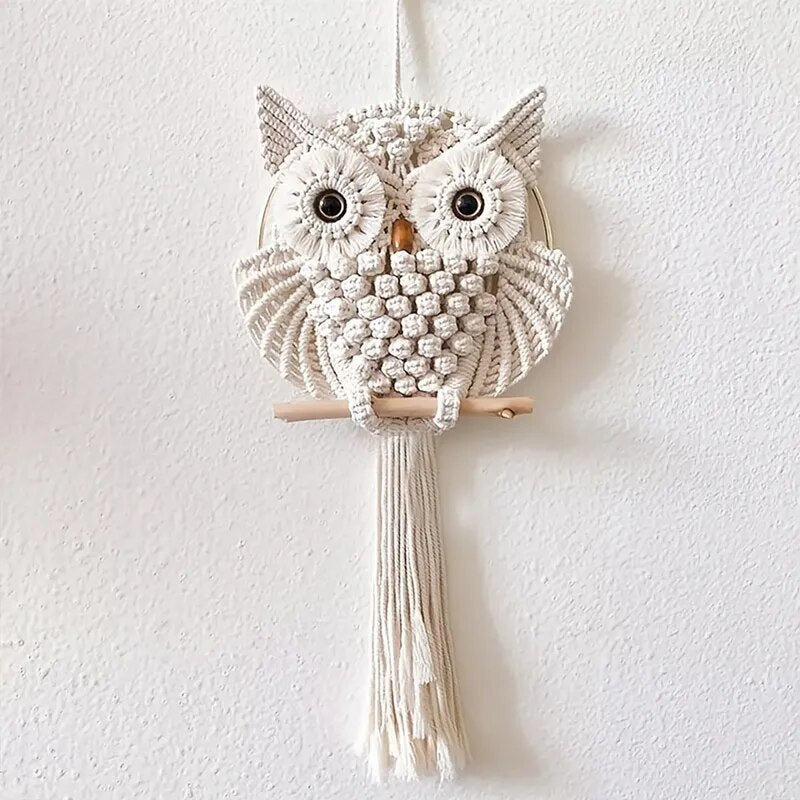 Attrape Rêve Macramé Hibou Décoration