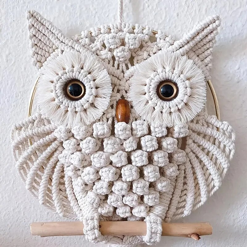 Attrape Rêve Macramé Hibou Décoration