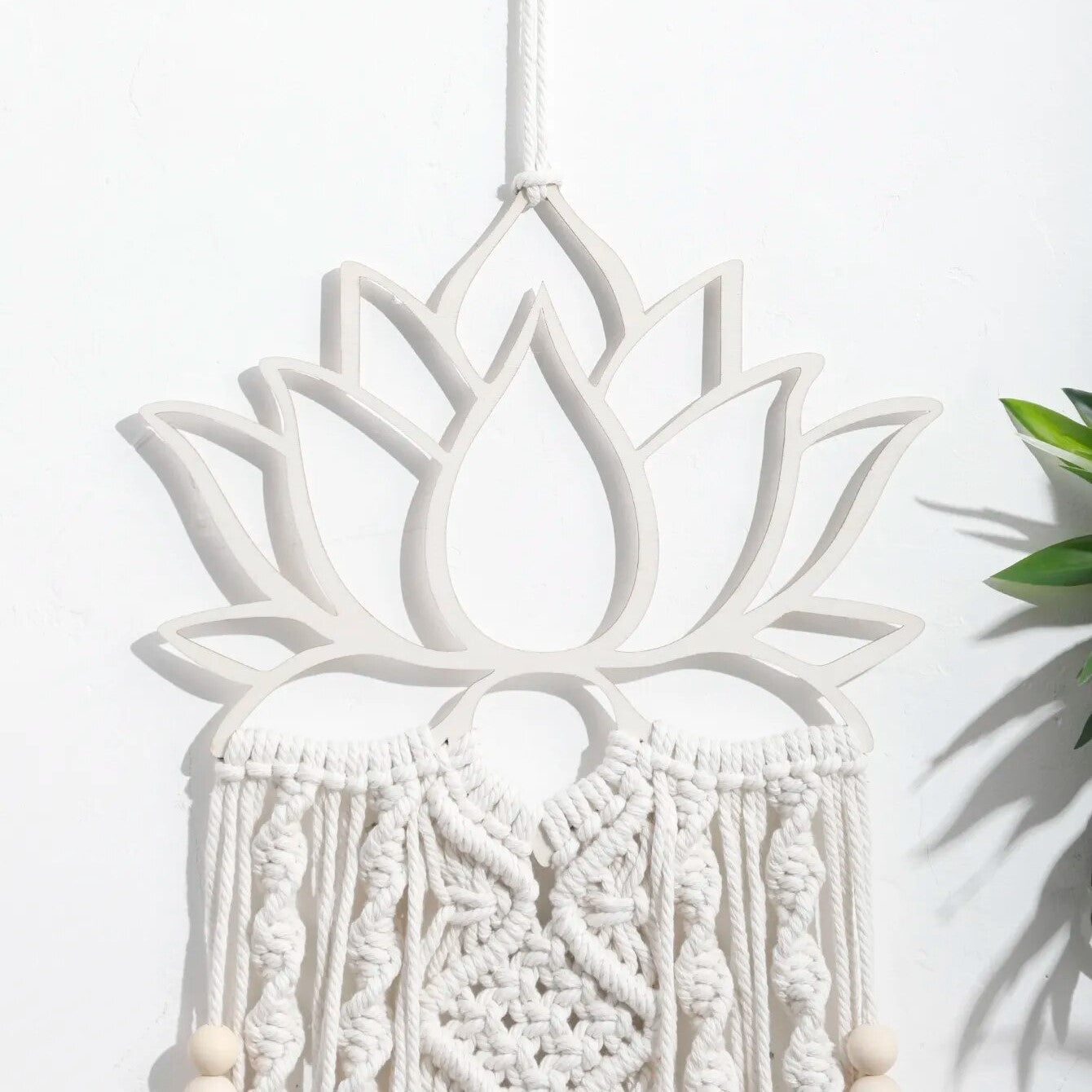 Attrape Rêve Macramé Lotus Naturel