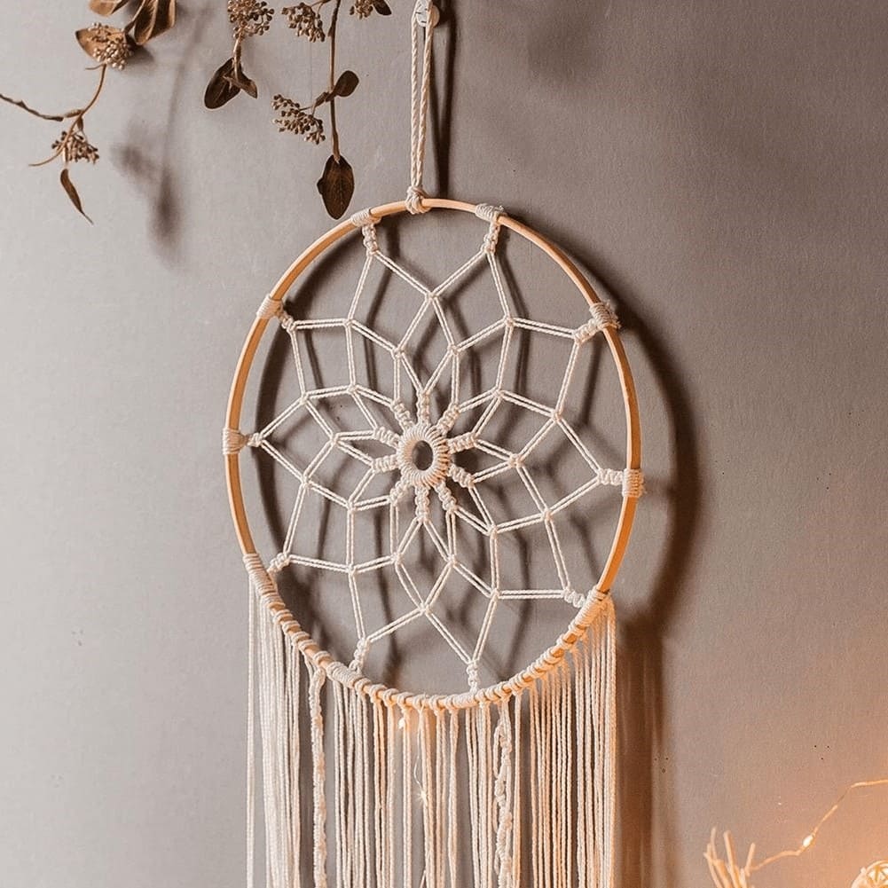 Attrape Rêve Macramé Mandala Naturel