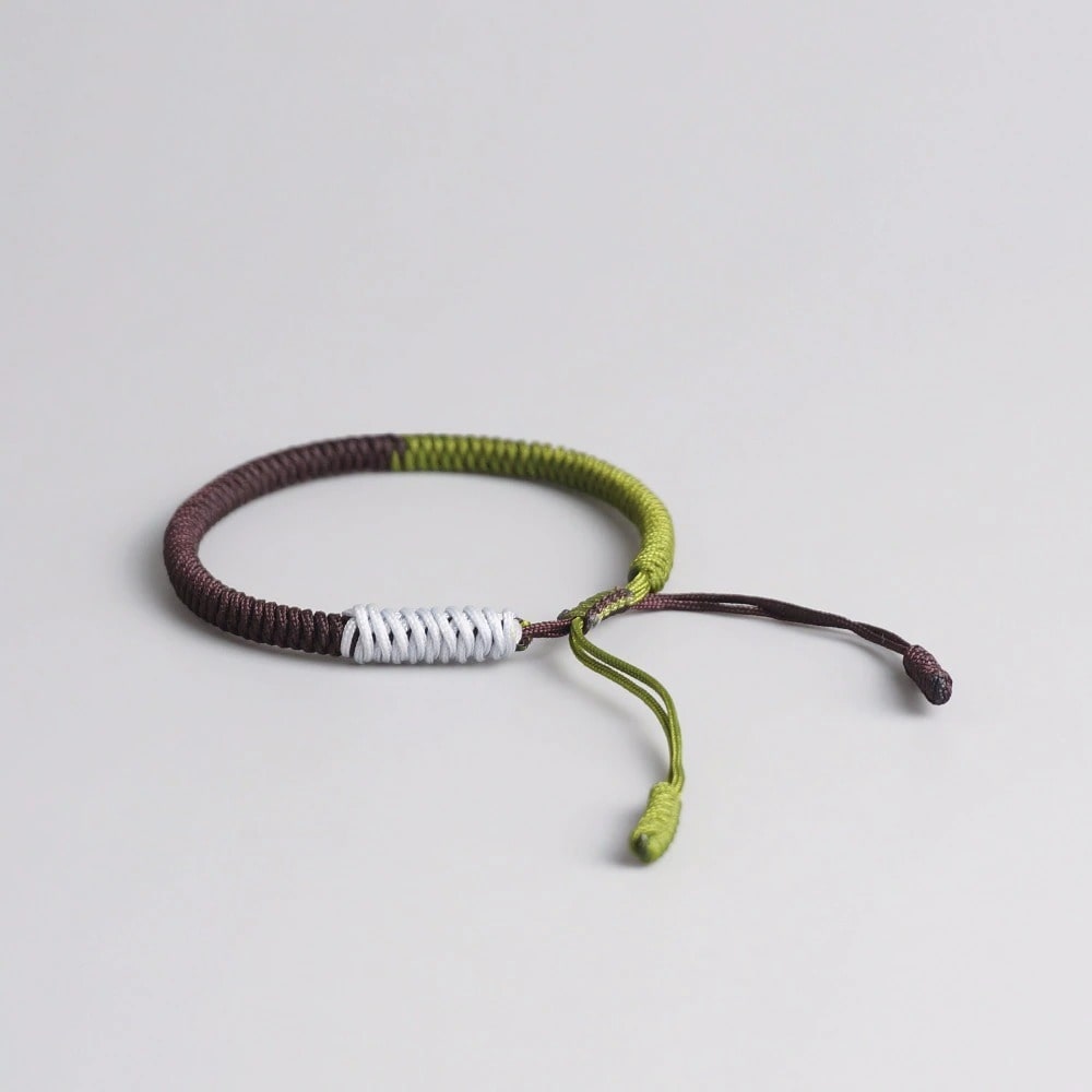 Bracelet Bouddhiste Macramé en Coton Naturel