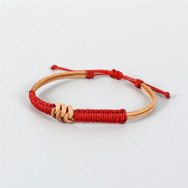 Bracelet Cuir Macramé Coton