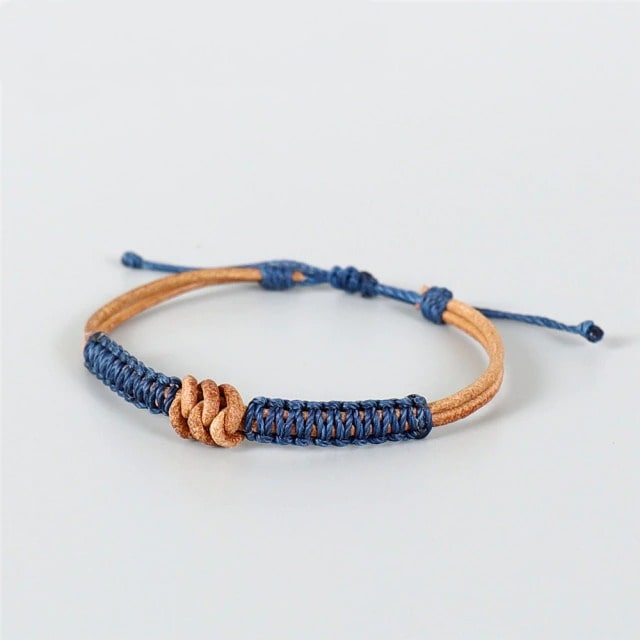 Bracelet Cuir Macramé Coton