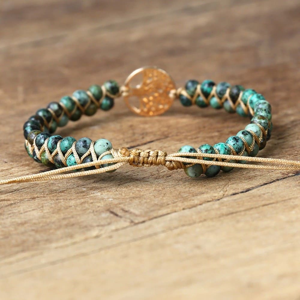 Bracelet Macramé Arbre de Vie Perles