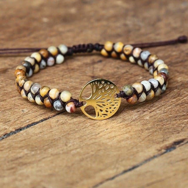 Bracelet Macramé Arbre de Vie Perles