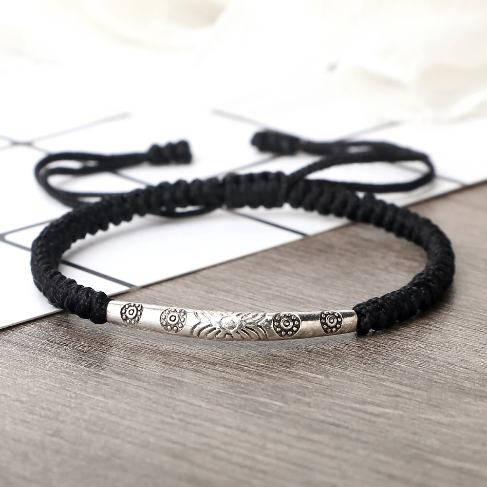 Bracelet Macramé Noir Fait Main