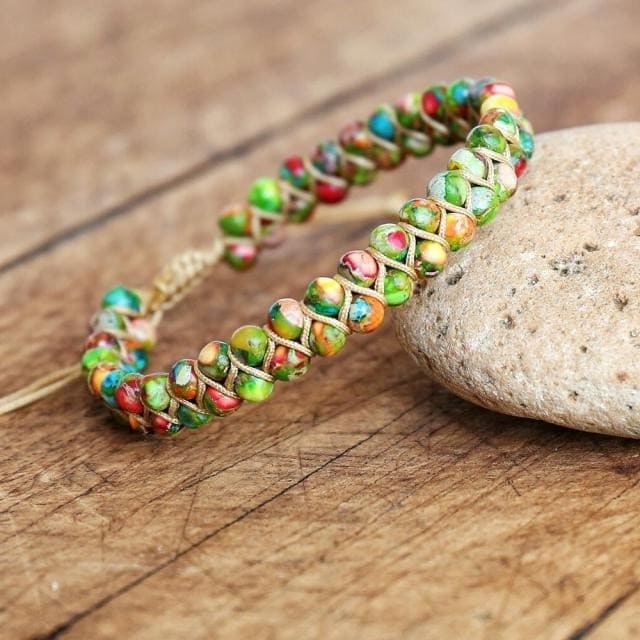 Bracelet Macramé Perles Naturelles