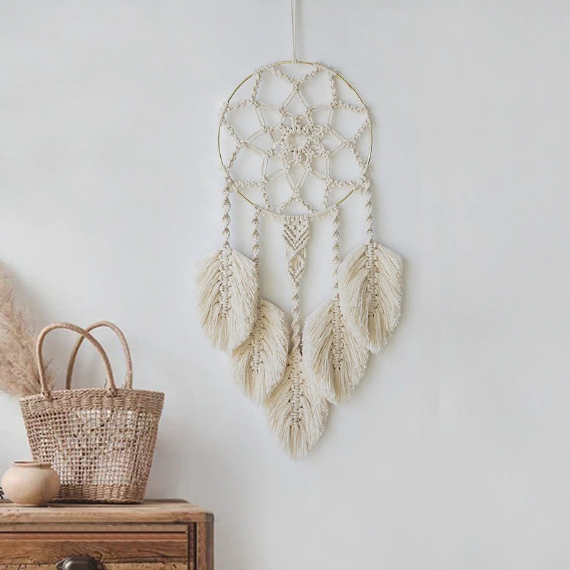 Capteur de Rêve Plume Macramé Fait Main