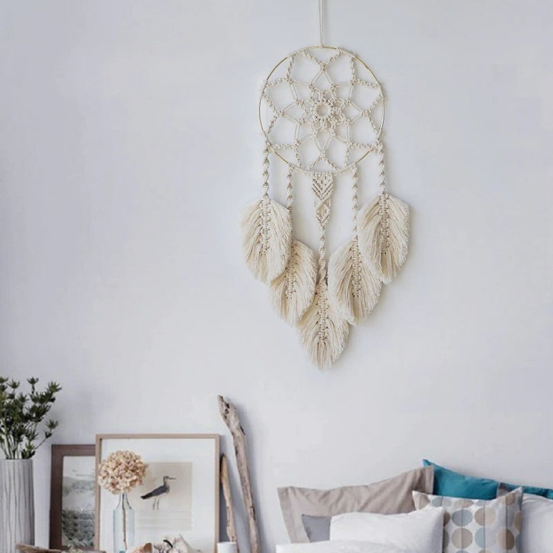 Capteur de Rêve Plume Macramé Fait Main
