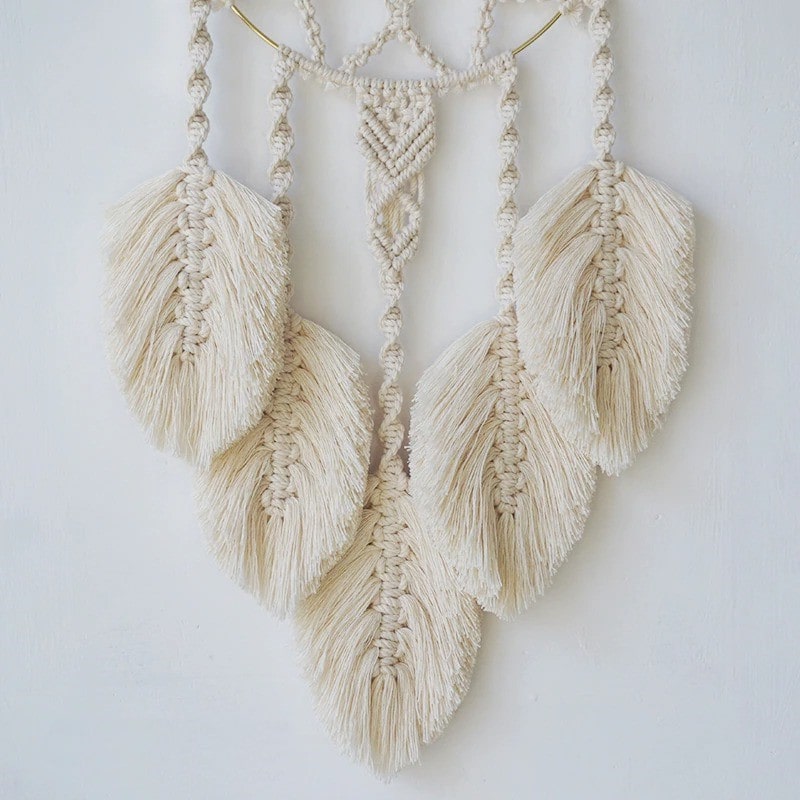 Capteur de Rêve Plume Macramé Fait Main