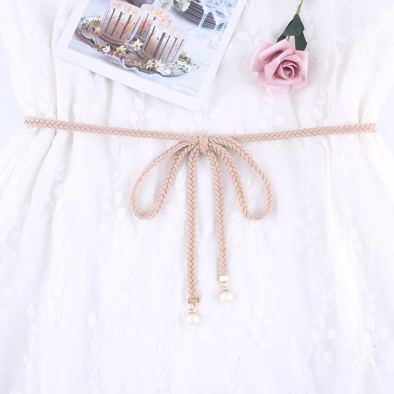 Ceinture Macramé Perles Coton