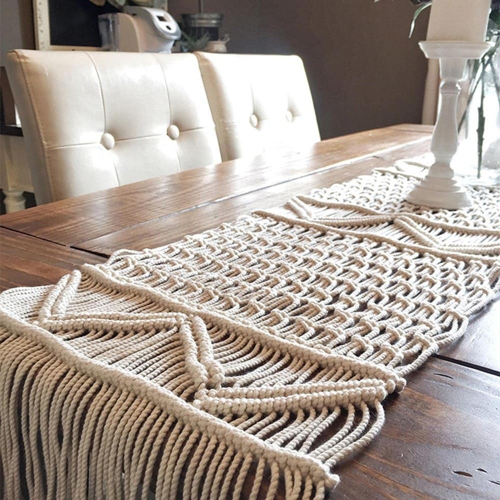 Chemin de Table en Macramé Fait Main