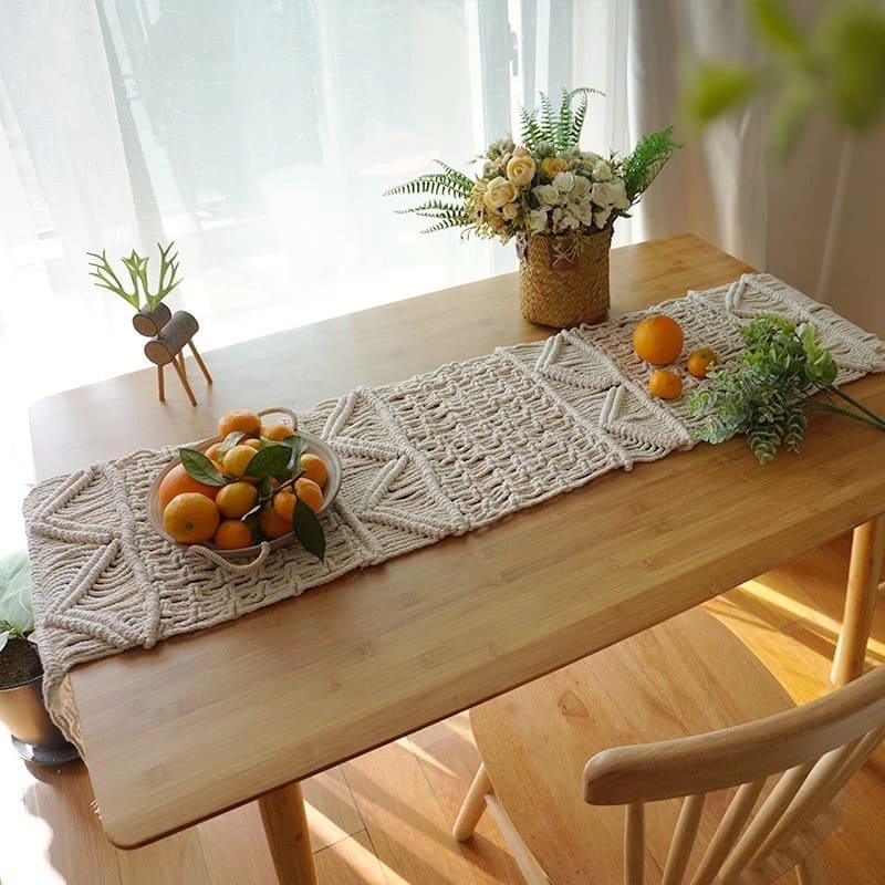 Chemin de Table en Macramé Fait Main