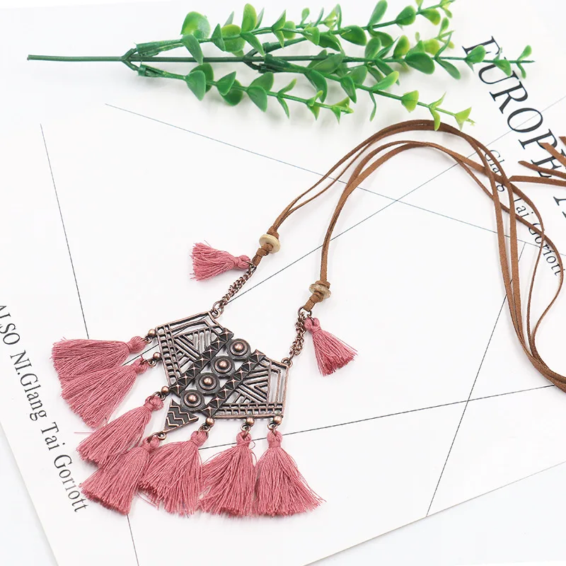Collier Macramé Bohème en Coton Naturel