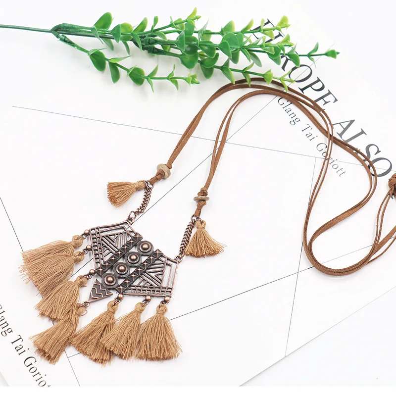 Collier Macramé Bohème en Coton Naturel