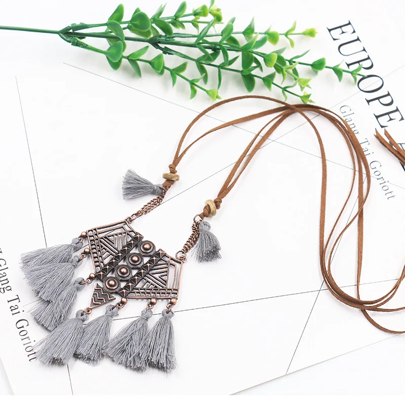 Collier Macramé Bohème en Coton Naturel