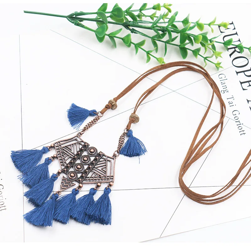 Collier Macramé Bohème en Coton Naturel