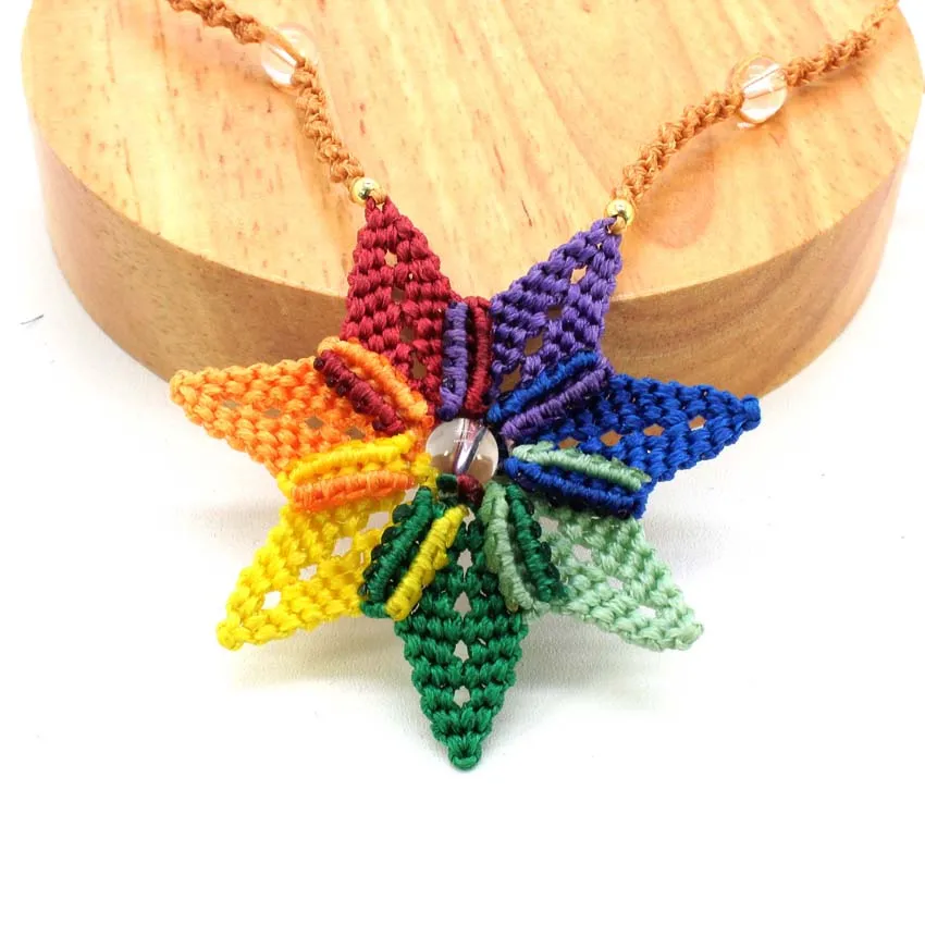 Collier Macramé Multicolore Etoile