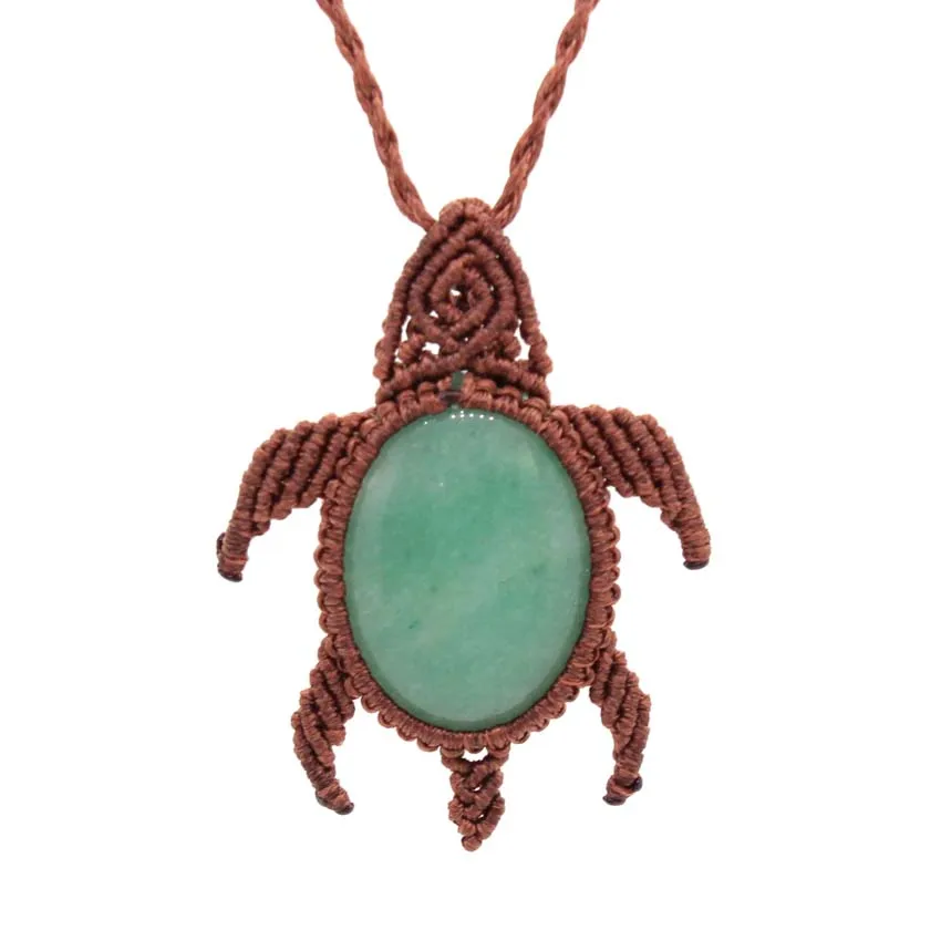 Collier Macramé Tortue Naturelle