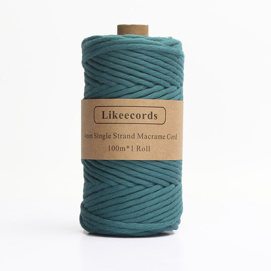 Corde Macramé Peignée 4mm 100m Bleu Céladon DIY