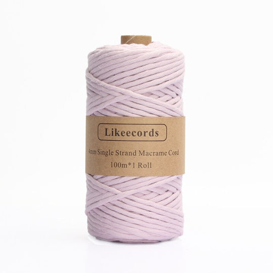Corde Macramé Peignée 4mm 100m Rose Pastel DIY