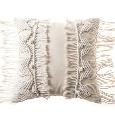 Coussin Macramé Froufrous Élégant