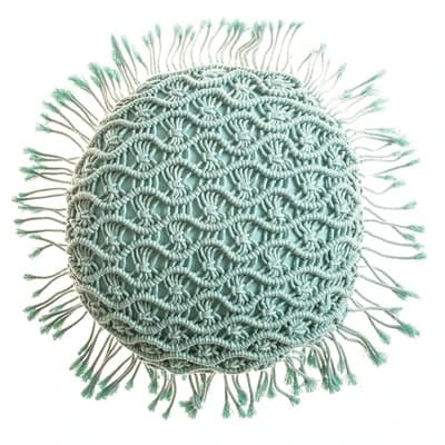 Coussin Rond Macramé Bohème