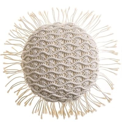 Coussin Rond Macramé Bohème