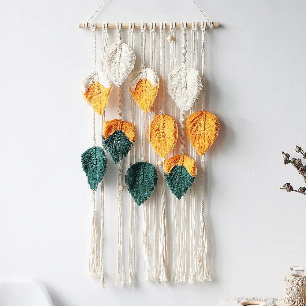 Deco Plume Boho Macramé Coloré