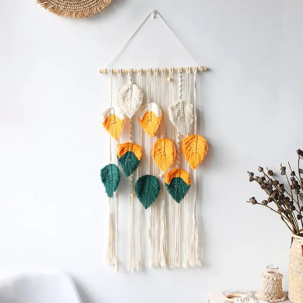 Deco Plume Boho Macramé Coloré