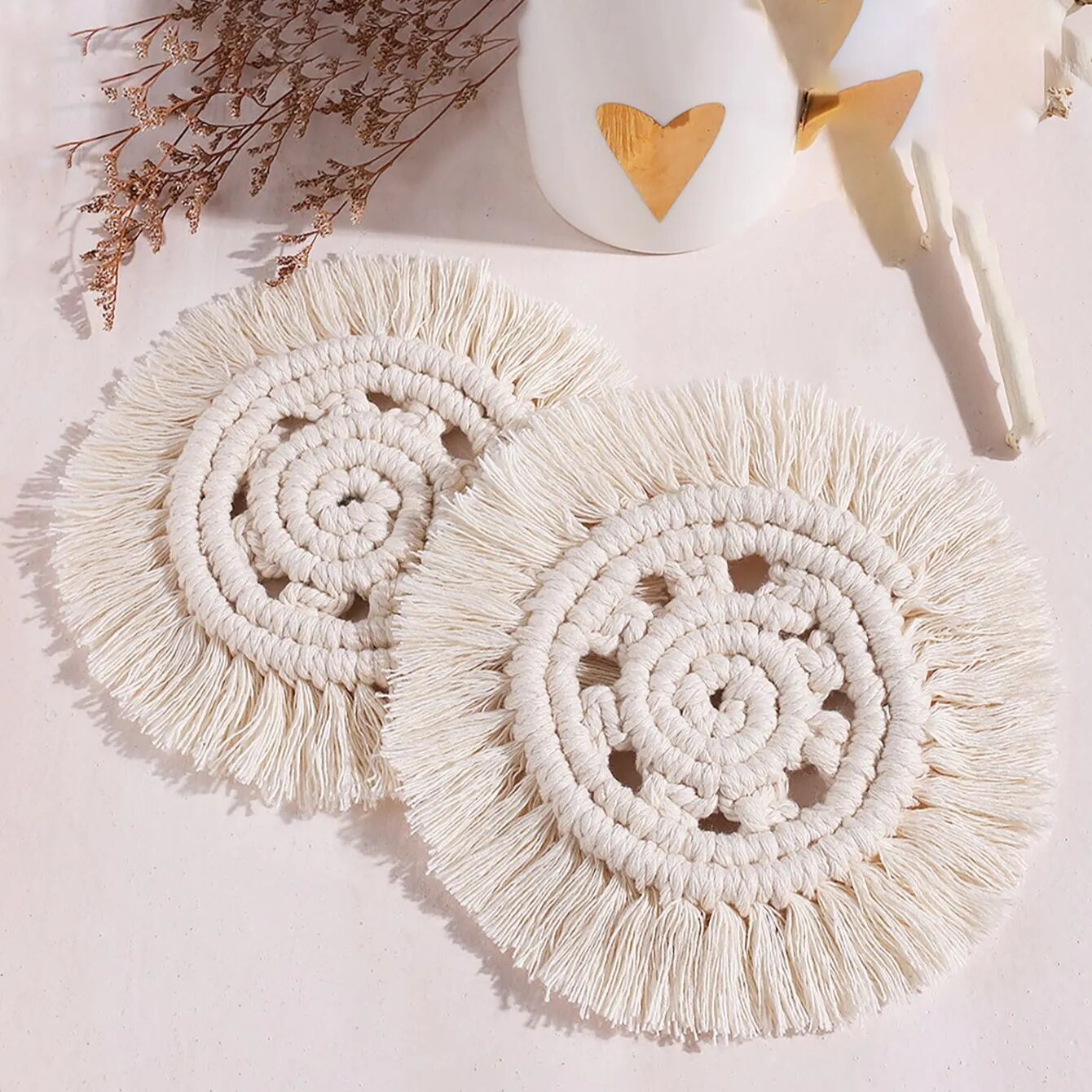 Dessous de Verre Macramé Bohème Coton