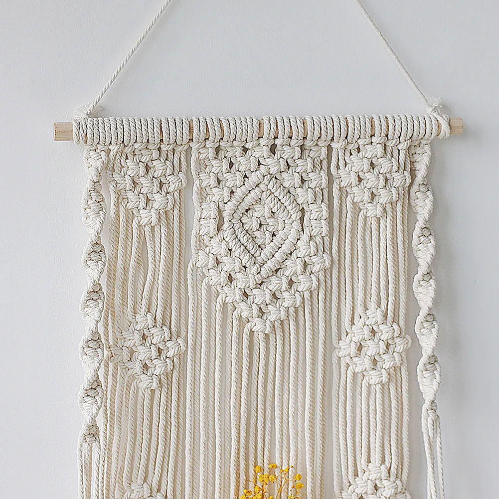 Étagère Bohème Macramé en Bois Naturel