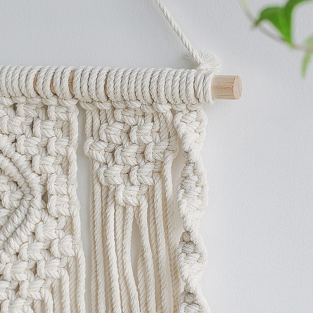 Étagère Bohème Macramé en Bois Naturel