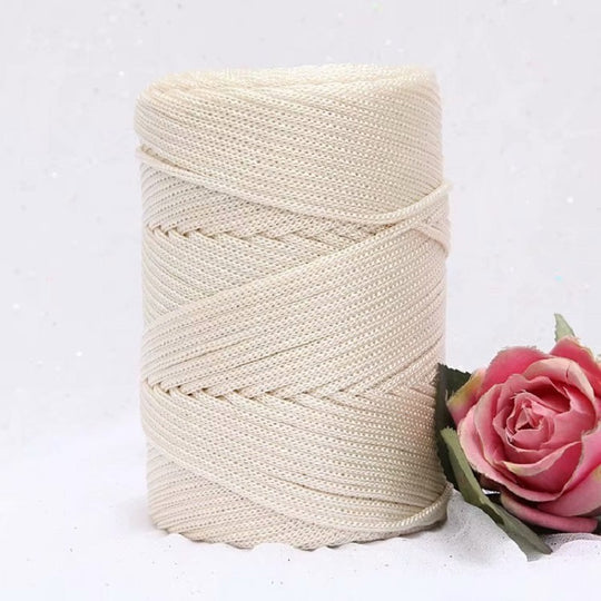 Fil Macramé en Nylon 3mm 200m Beige Solide